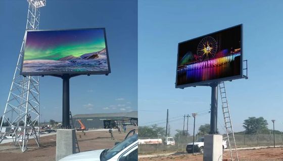 Valla publicitaria LED exterior a prueba de agua IP65 con configuración de píxeles RGB 3 en 1 para publicidad exterior