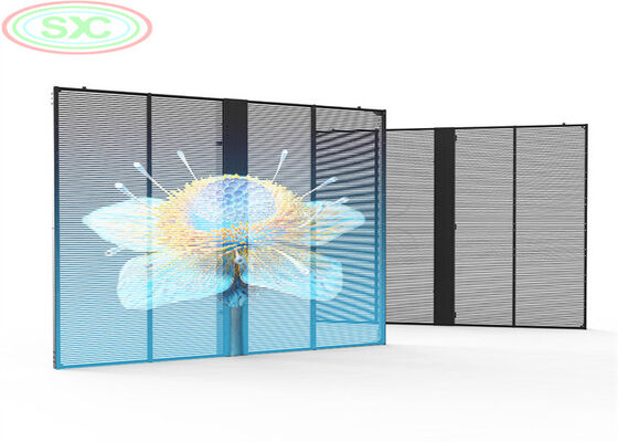 Buen precio Pantalla LED RGB transparente que combina un diseño delgado y un alto brillo para una publicidad efectiva en la arquitectura moderna de vidrio en línea