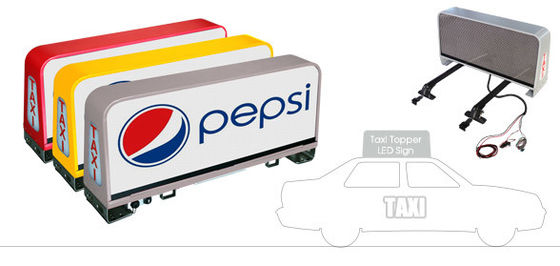 Impresora de señales LED de automóviles a prueba de agua, pantalla exterior de color completo en el techo del taxi doble lado