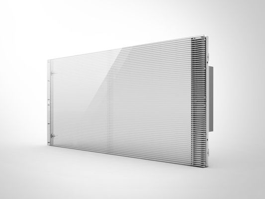 Buen precio Interior P3.91 Pantalla LED transparente Ventana de vidrio Armario de aluminio Material de pantalla transparente LED en línea