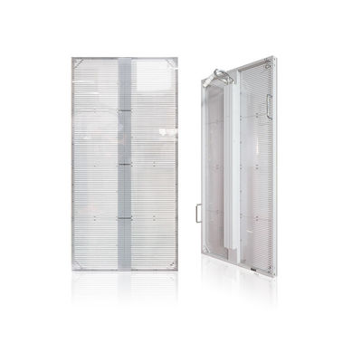 Buen precio Peso ligero Transparente Led Video Pared malla cartelera de vidrio pantalla impermeable transparente led pared de video en línea