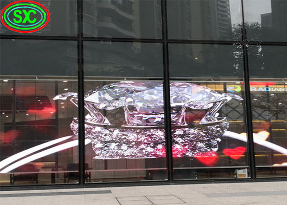 Buen precio Pantalla LED transparente para interiores P3.9-7.8 Full Color SMD Curved Led Video Pared Vidrio para Vitrina en línea