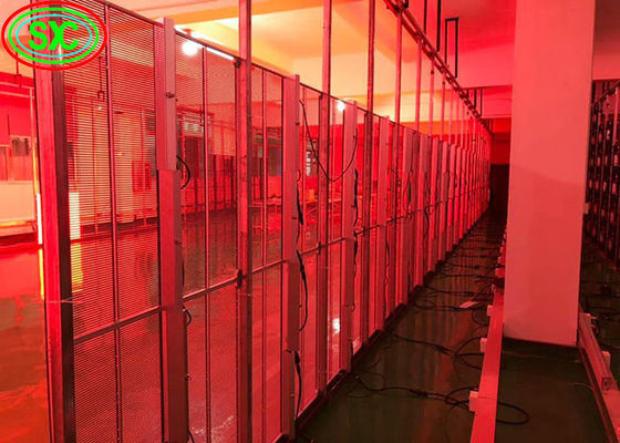 Pantalla LED transparente para interiores P3.9-7.8 Full Color SMD Curved Led Video Pared Vidrio para Vitrina