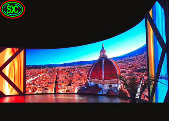 Buen precio 1000nits SMD2121 P3.91 Indoor Curved Led Display para escenario de color completo en línea
