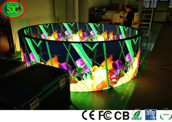Buen precio Pantalla LED flexible circular SMD2121 a todo color para interiores, gabinete de hierro 1R1G1B P4 en línea