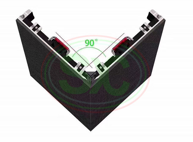 3d pilares a todo color interiores de la pantalla LED P2.5 soportes cúbicos de la pantalla de 90 grados