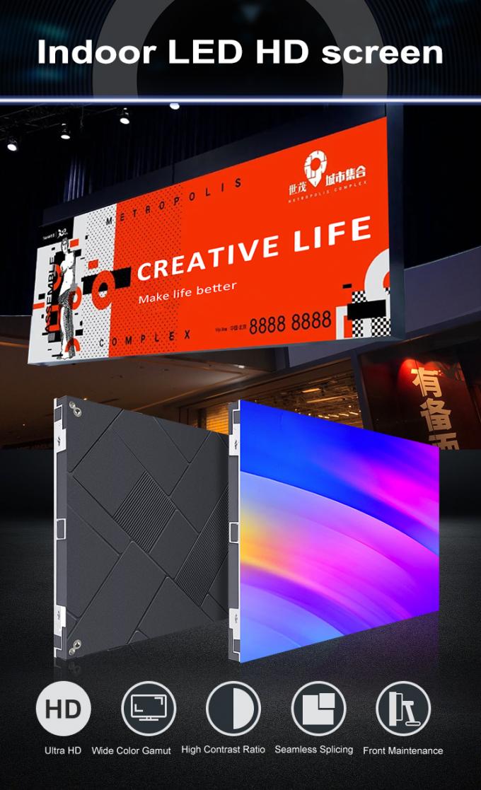Logotipo personalizable pantalla LED de color completo en interiores con entrega rápida y rendimiento 0