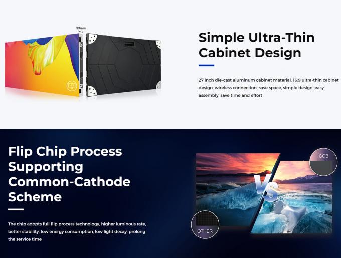 Sistema de control Nova Star 600*337.5mm Pantalla LED de aluminio fundido a presi&oacute;n para publicidad P0.9 P1.25 P1.56 16 9 3